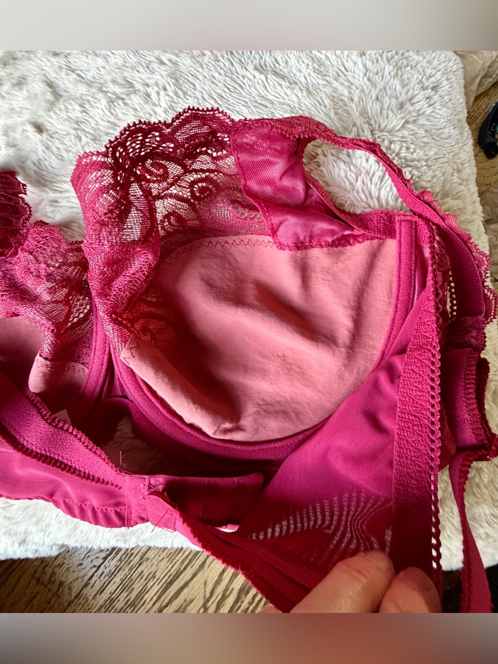 Playtex Lace Underwire Bra in Raspberry - Picture 12 of 16